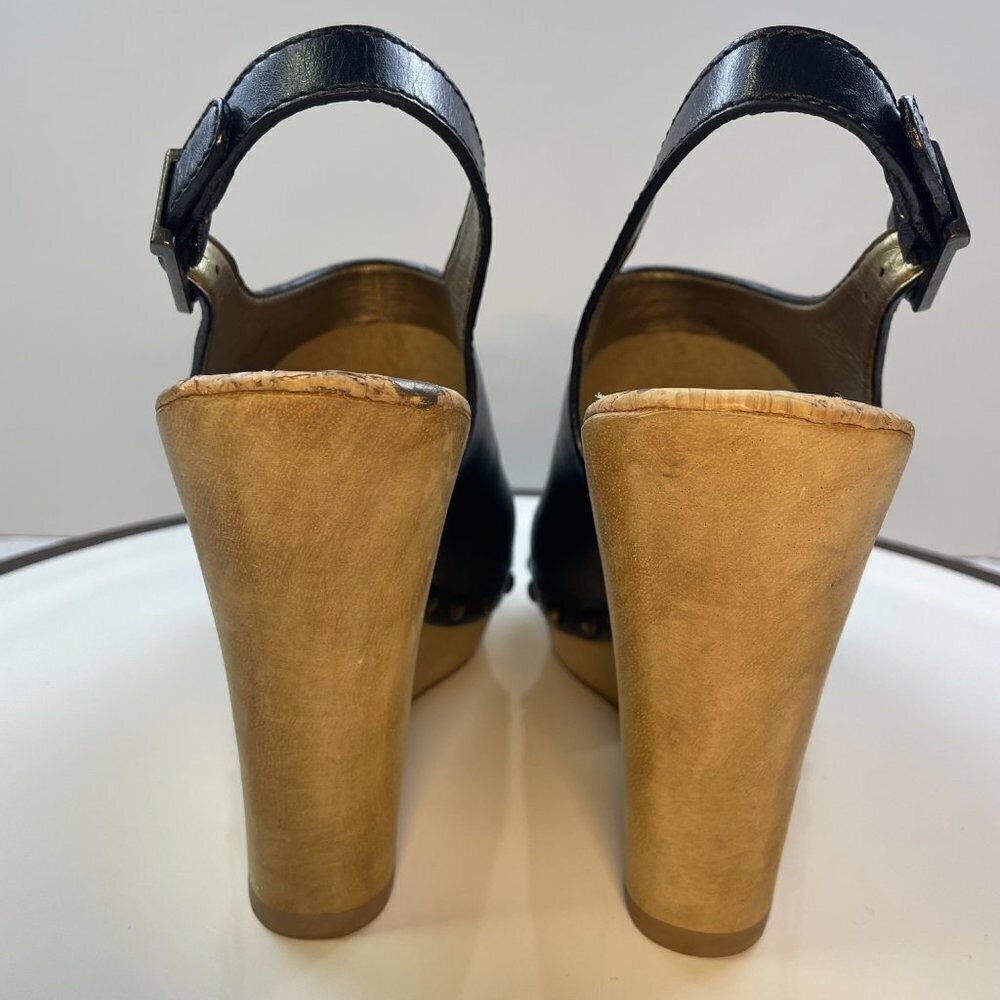 Sam Edelman 'Camilla' Platform Wedge Sandals Black Leather US 8.5M - Picture 3 of 8